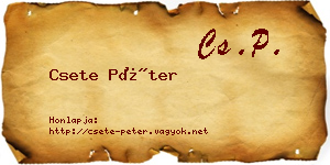 Csete Péter névjegykártya