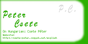 peter csete business card